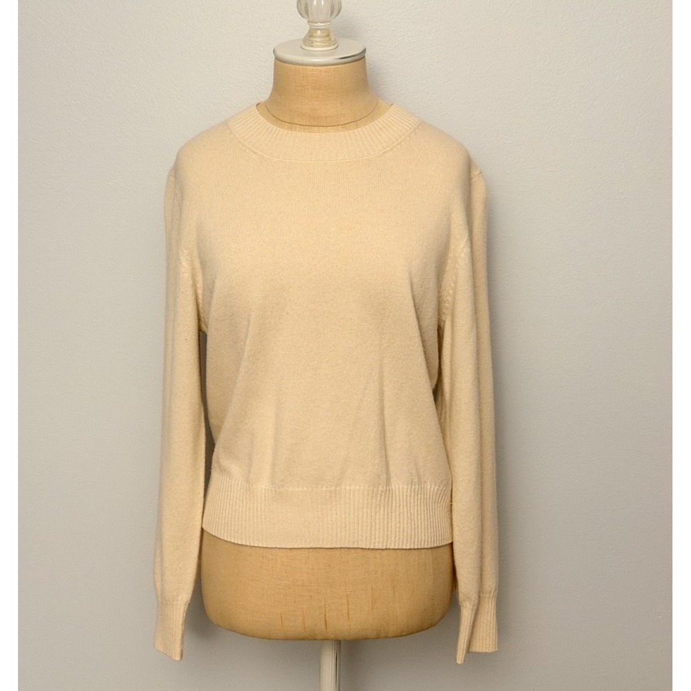 Sea New York Wool Cashmere Sweater Cream Size S Cozy Fall Luxury Clean Girl